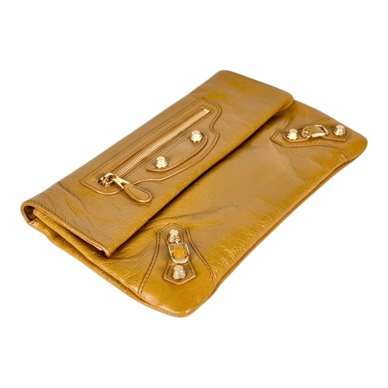 Balenciaga Yellow City Clutch Bag