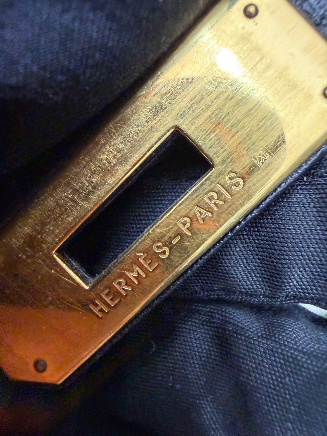 Hermes Birkin 35 Black Ardennes GHW Square F Stamp