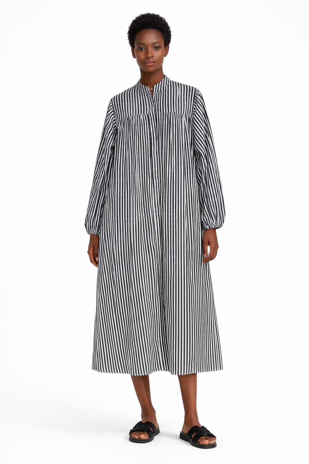 PINSTRIPE LOOSE FIT MAXI DRESS (فستان) "MIA"