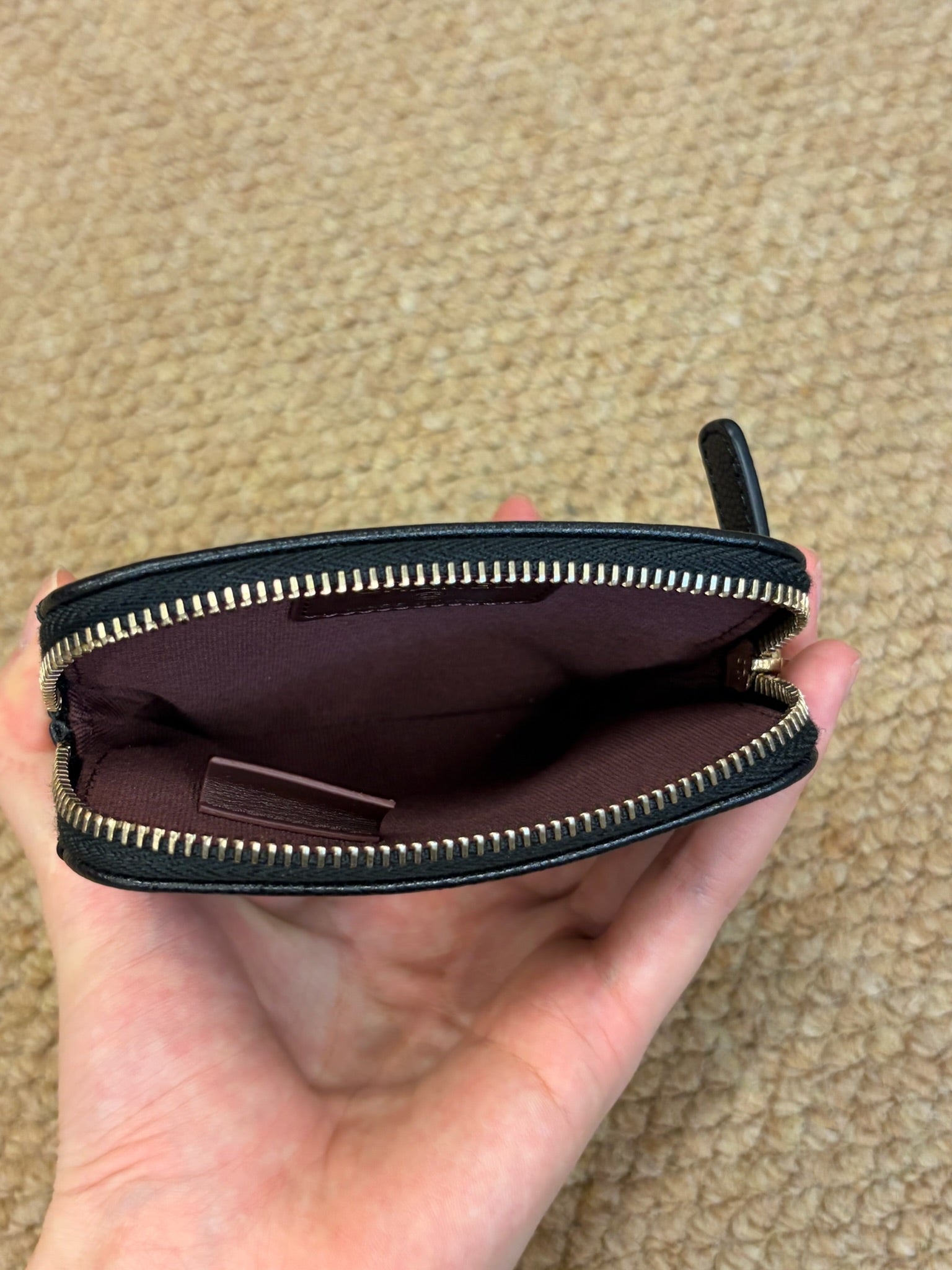 Chanel Caviar Quilted Zip Card Holder Wallet Black