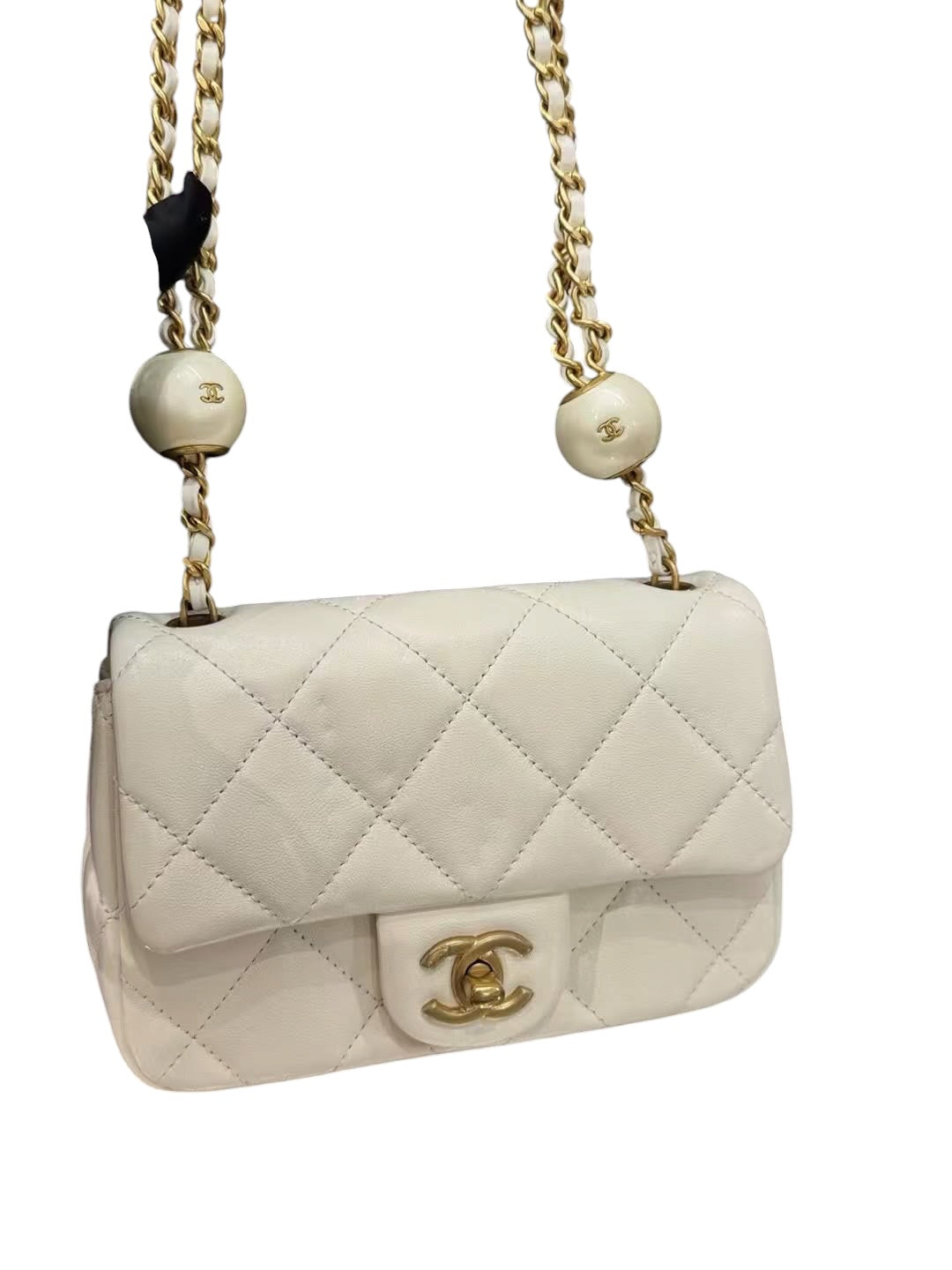 Chanel Mini White Coco Crush Classic Flap Bag