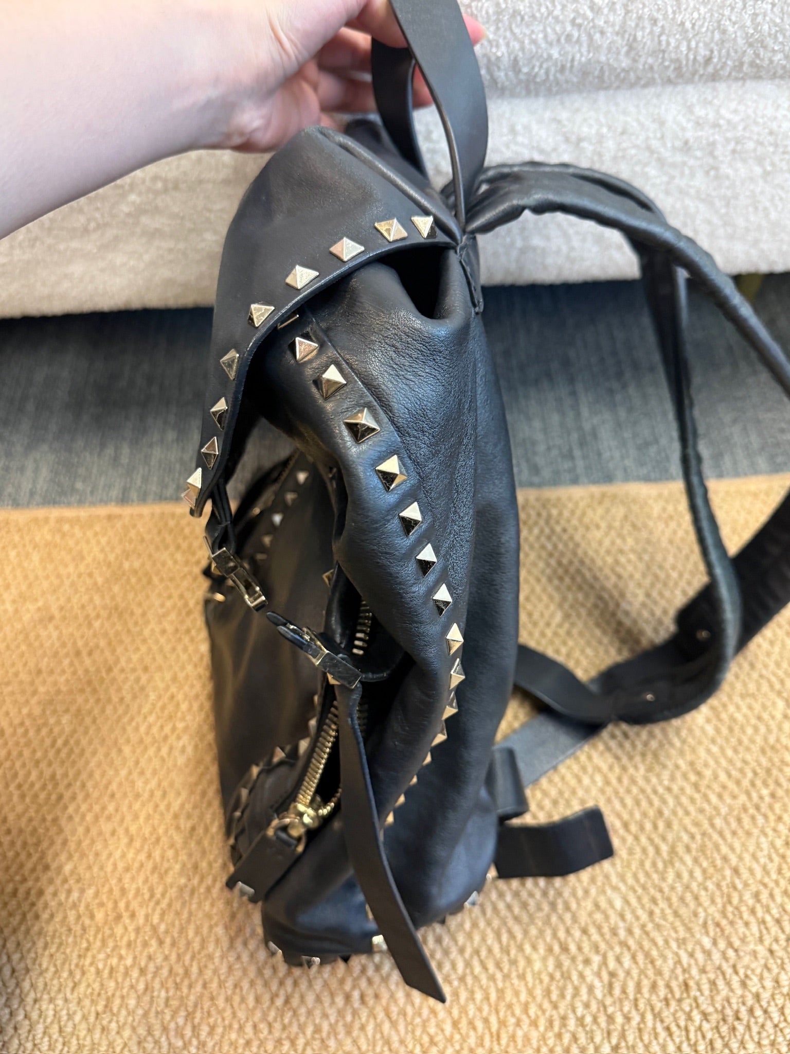 Valentino Garavani Rockstud backpack crafted in black leather