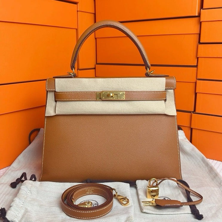 Hermes Kelly 28 Sellier Gold Epsom GHW Epsom #C SYC2160