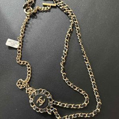 CHANEL Leather-threaded Chain Ring Necklace LZ410433