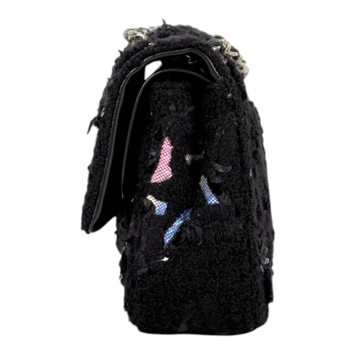 Chanel Medium Black Classic Flap in Tweed