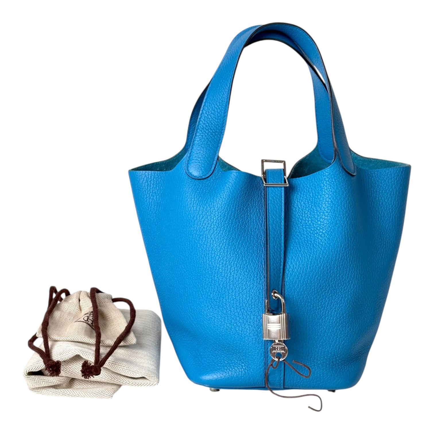 Hermes Picotin 18 Blue Bag in Clemence with PHW