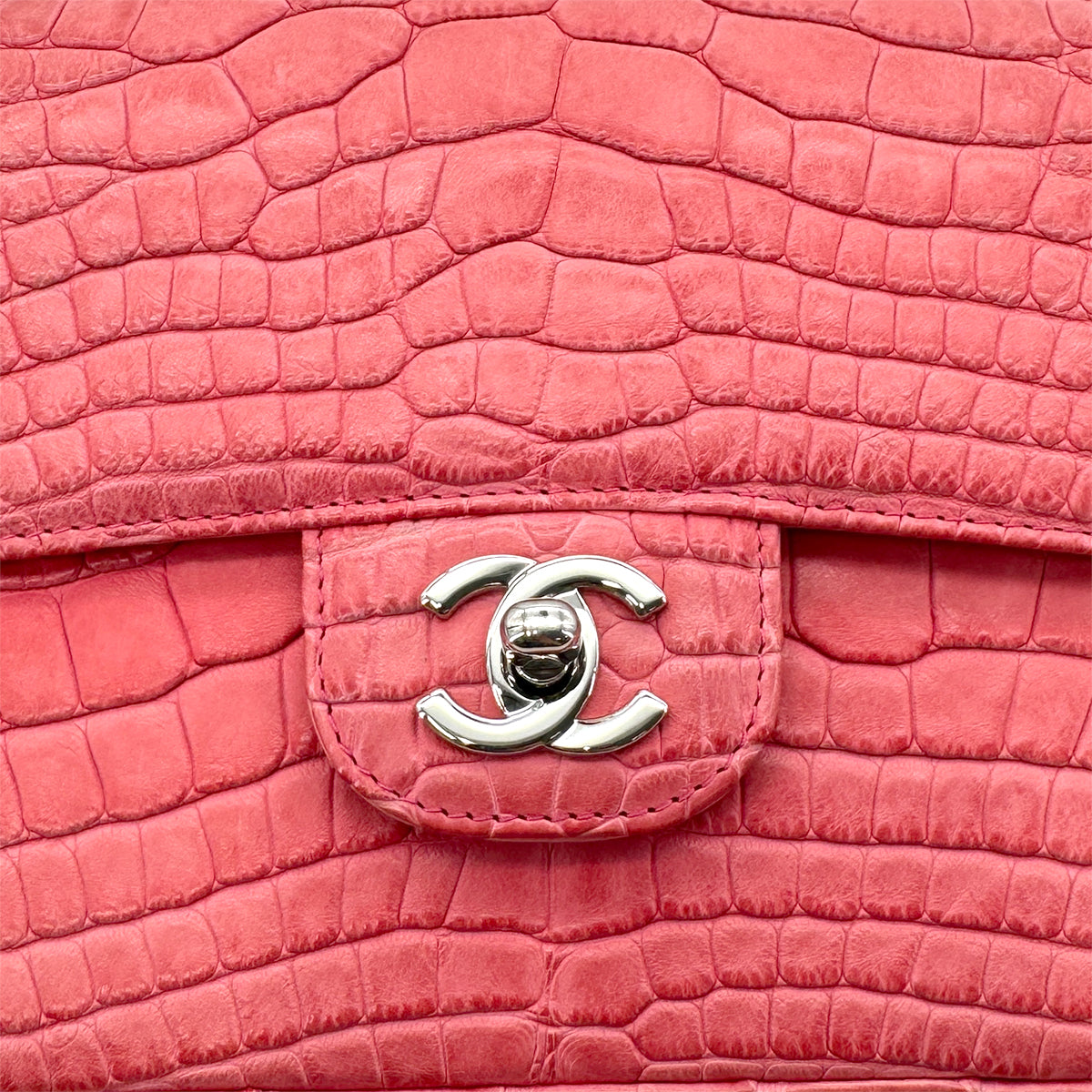 CHANEL VINTAGE DOUBLE FLAP CHAIN SHOULDER BAG PINK CROCODILE SHW 90191249 - PURPOSE