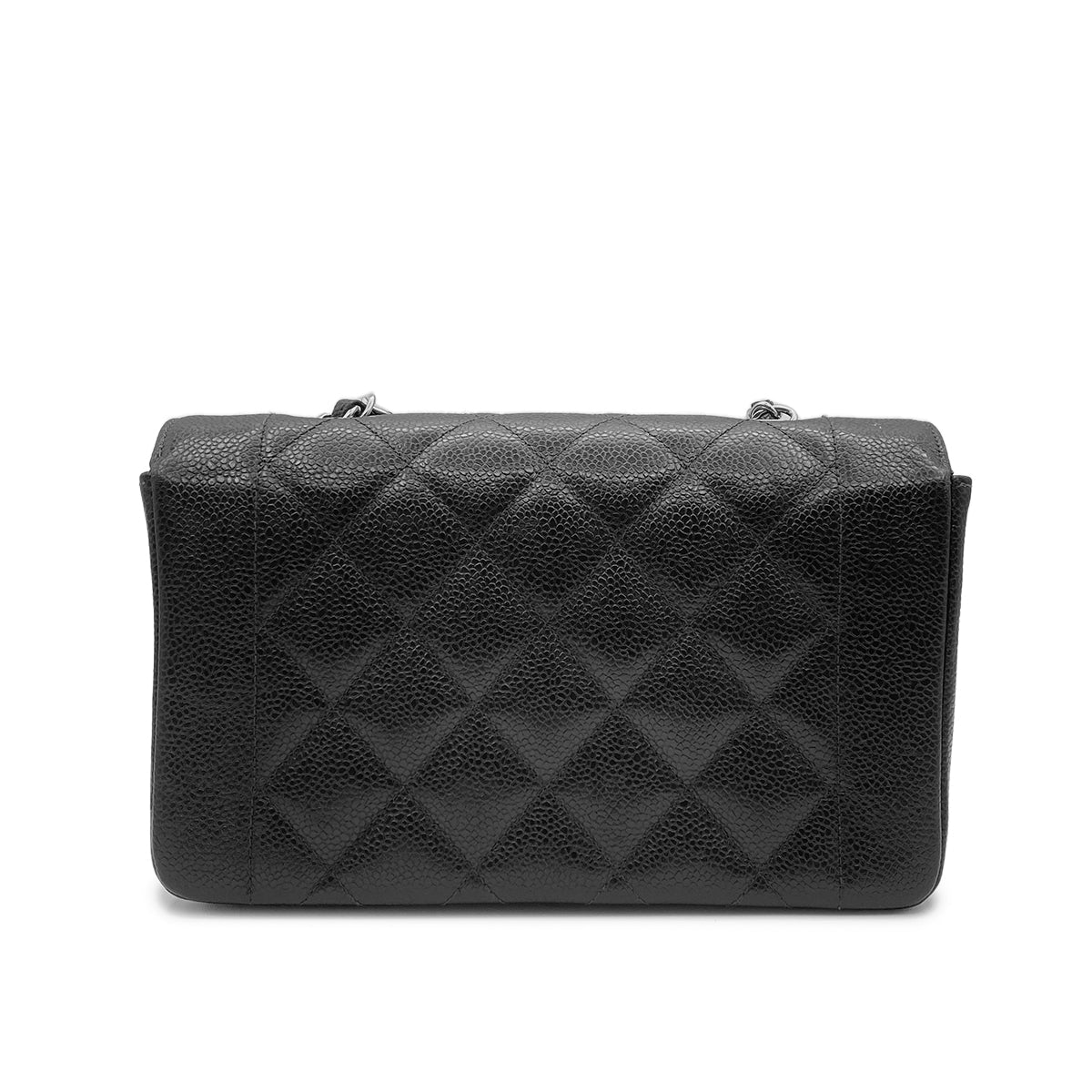 CHANEL VINTAGE DIANA SMALL CHAIN SHOULDER BAG BLACK CAVIAR SKIN 90213844