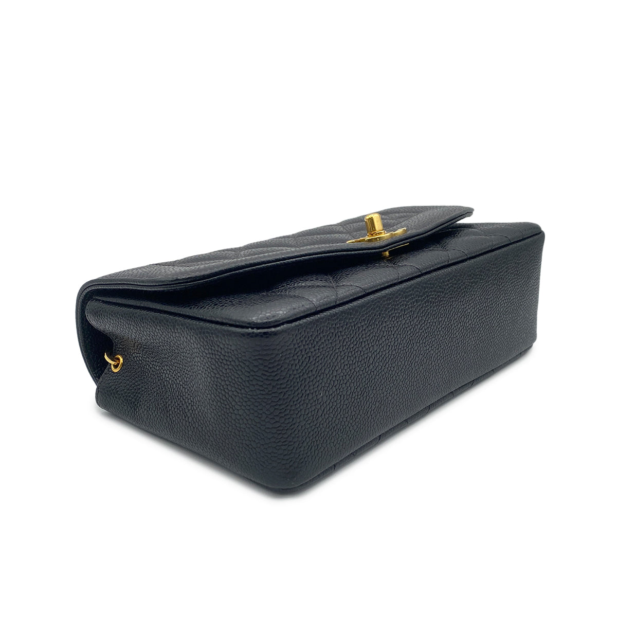 CHANEL VINTAGE DIANA SMALL CHAIN SHOULDER BAG BLACK CAVIAR SKIN 90213844