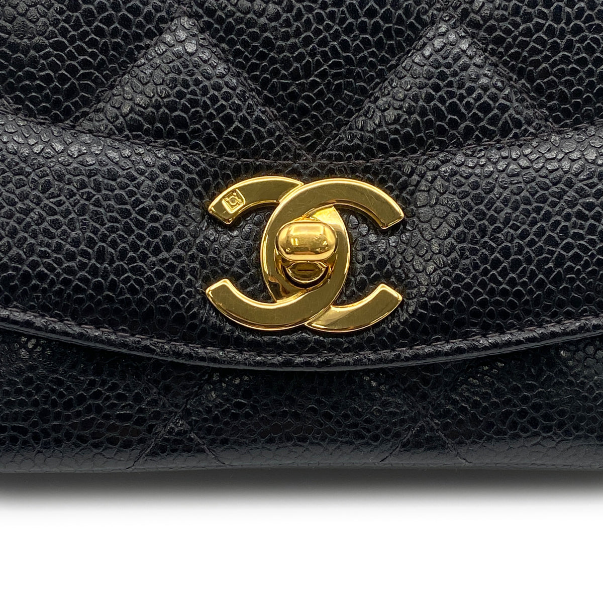 CHANEL VINTAGE DIANA SMALL CHAIN SHOULDER BAG BLACK CAVIAR SKIN 90213844