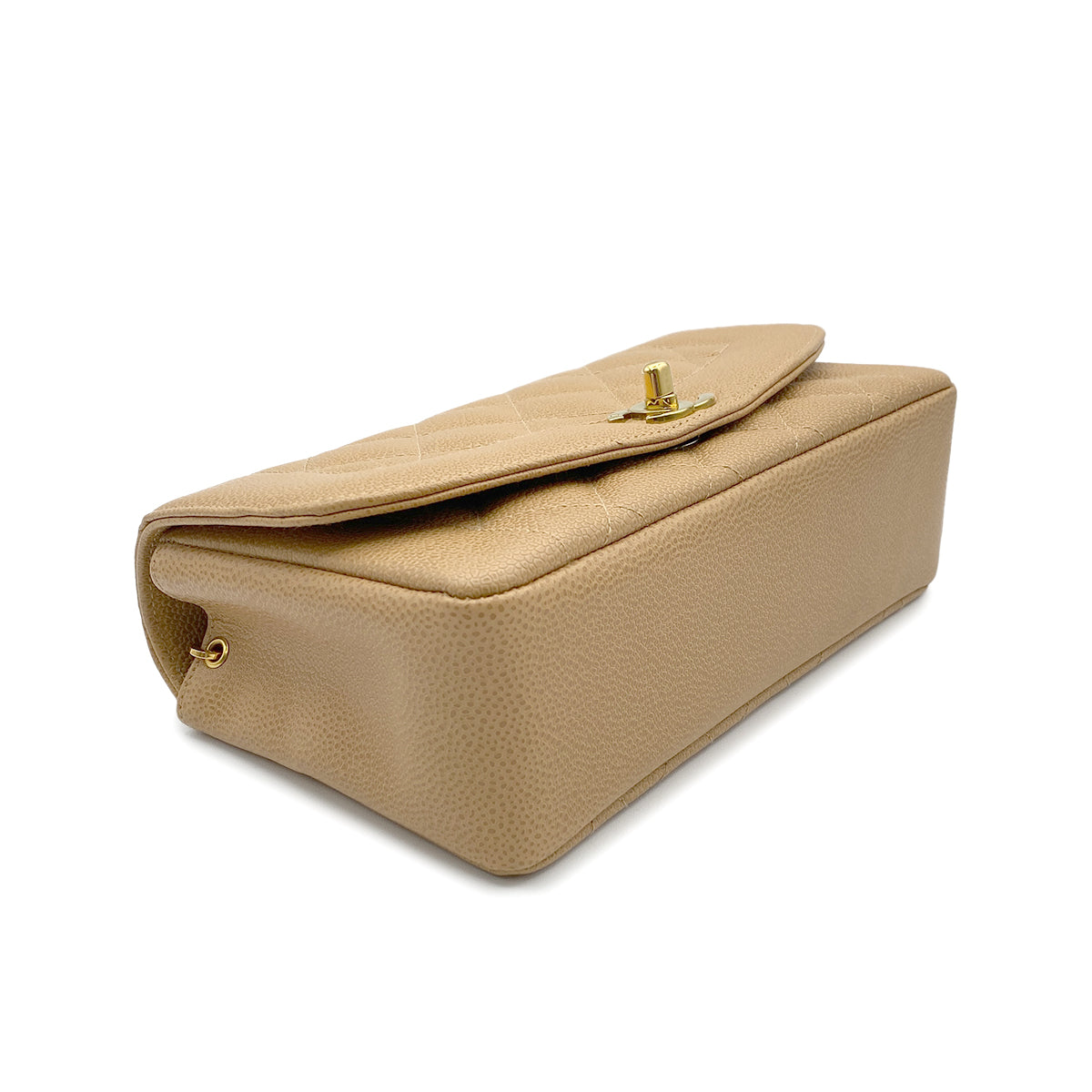 CHANEL VINTAGE DIANA SMALL CHAIN SHOULDER BAG BEIGE CAIVAR SKIN 90223306 - PURPOSE