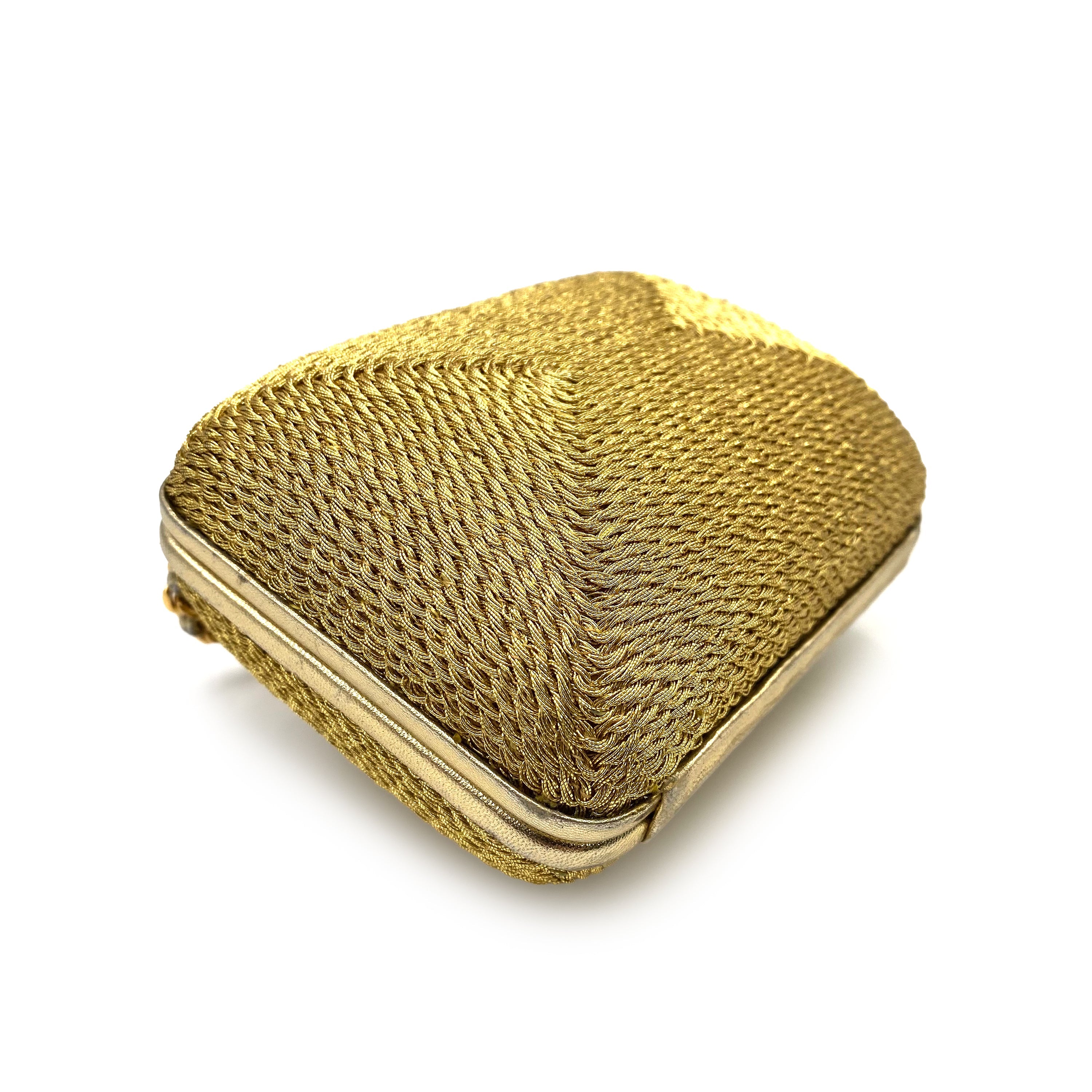 CHANEL VINTAGE PARTY CHAIN HAND SHOULDER BAG GOLD RAFFIA 90230401