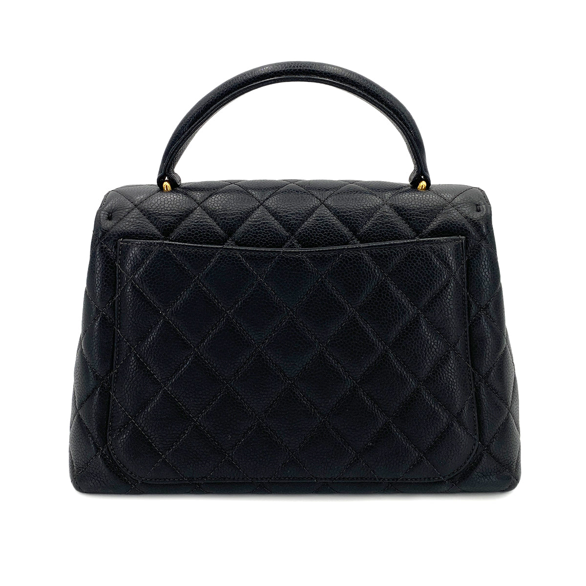 CHANEL VINTAGE MATELASSE HAND BAG BLACK CAVIAR SKIN 90245067