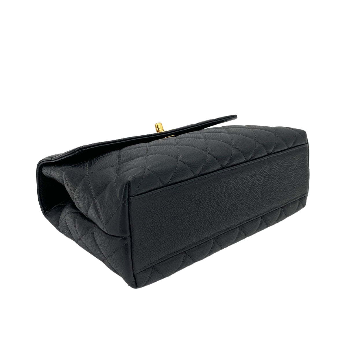 CHANEL VINTAGE MATELASSE HAND BAG BLACK CAVIAR SKIN 90245067