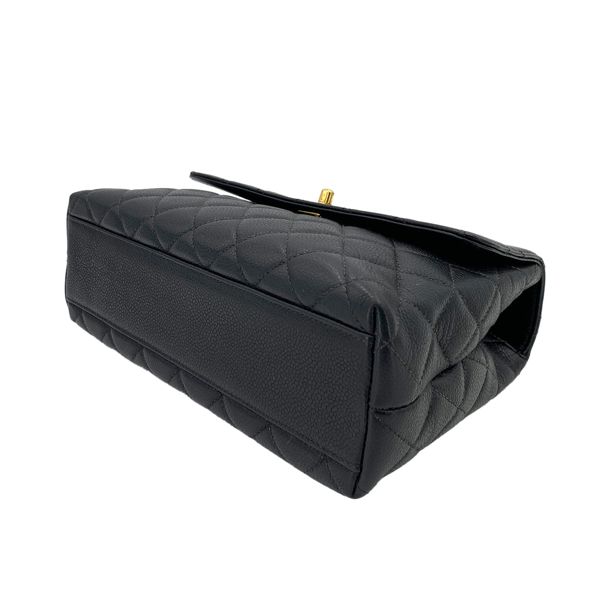 CHANEL VINTAGE MATELASSE HAND BAG BLACK CAVIAR SKIN 90245067