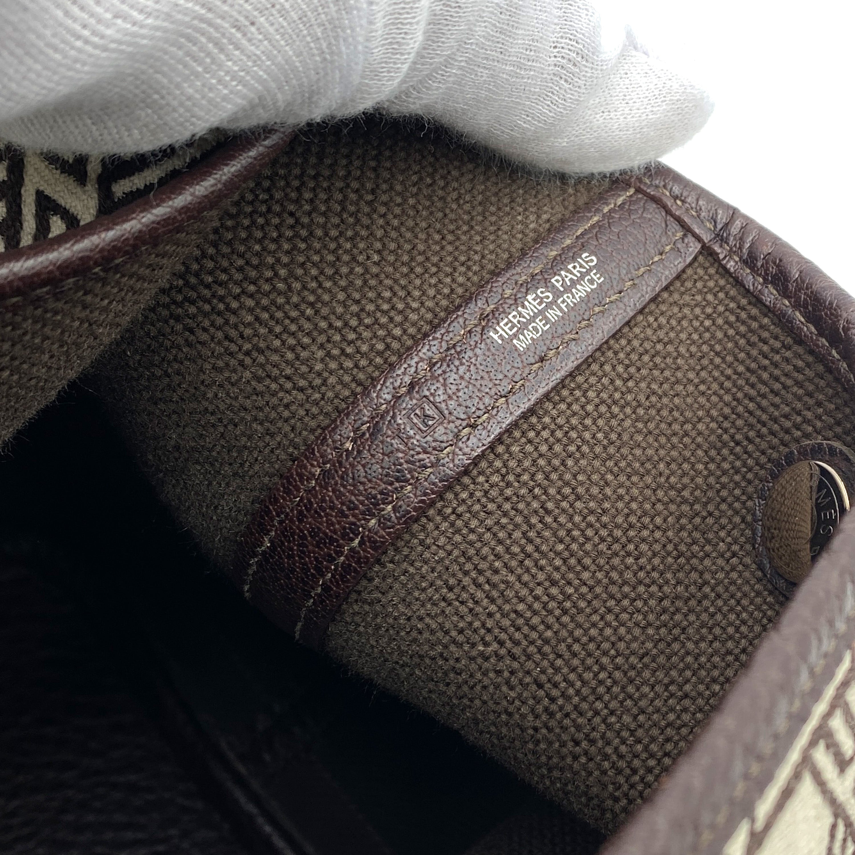 HERMES GARDEN PARTY 36 PM DARK BROWN TOILE SO H TOTE BAG □K 90245540