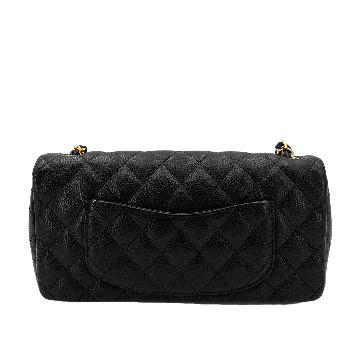 CHANEL VINTAGE MATELASSE CHAIN SHOULDER BAG BLACK CAVIAR SKIN 90247179