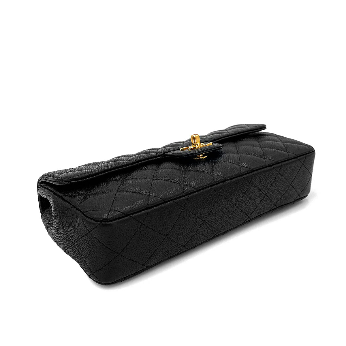 CHANEL VINTAGE MATELASSE CHAIN SHOULDER BAG BLACK CAVIAR SKIN 90247179