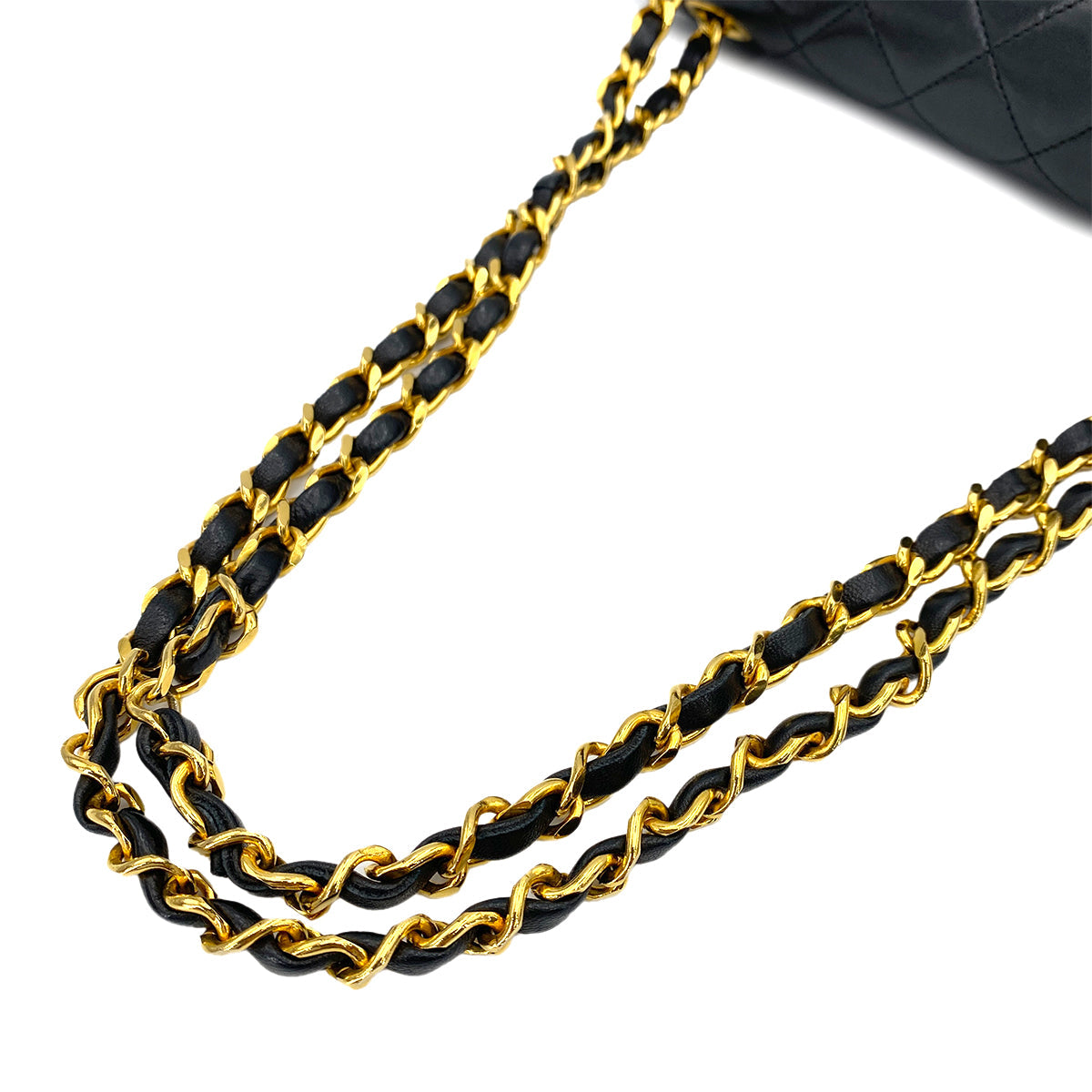 CHANEL VINTAGE CLASSIC FLAP SMALL CHAIN SHOULDER BAG BLACK LAMB SKIN 90248137