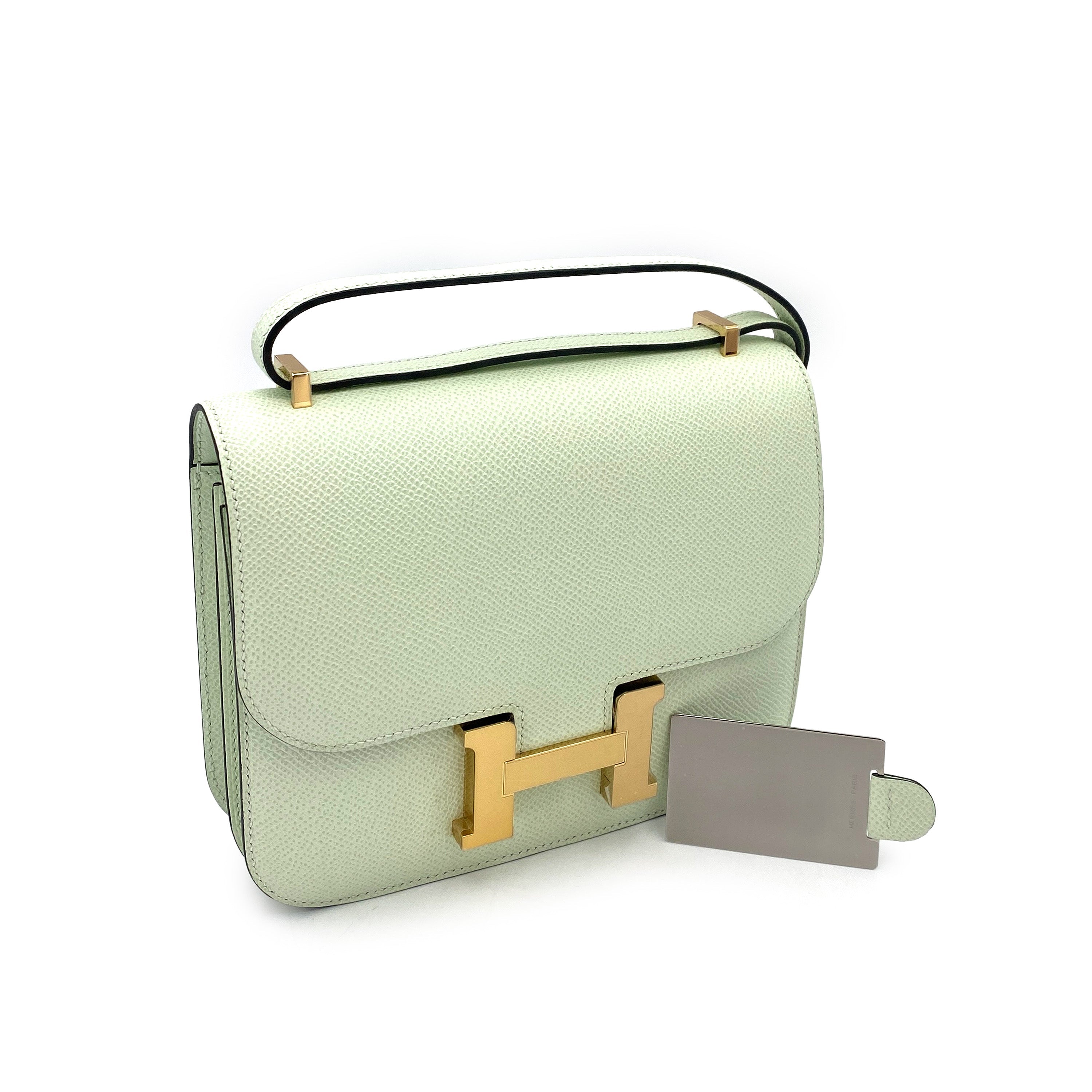HERMES MINI CONSTANCE 18 VERT FIZZ EPSOM SHOULDER BAG B 90249018