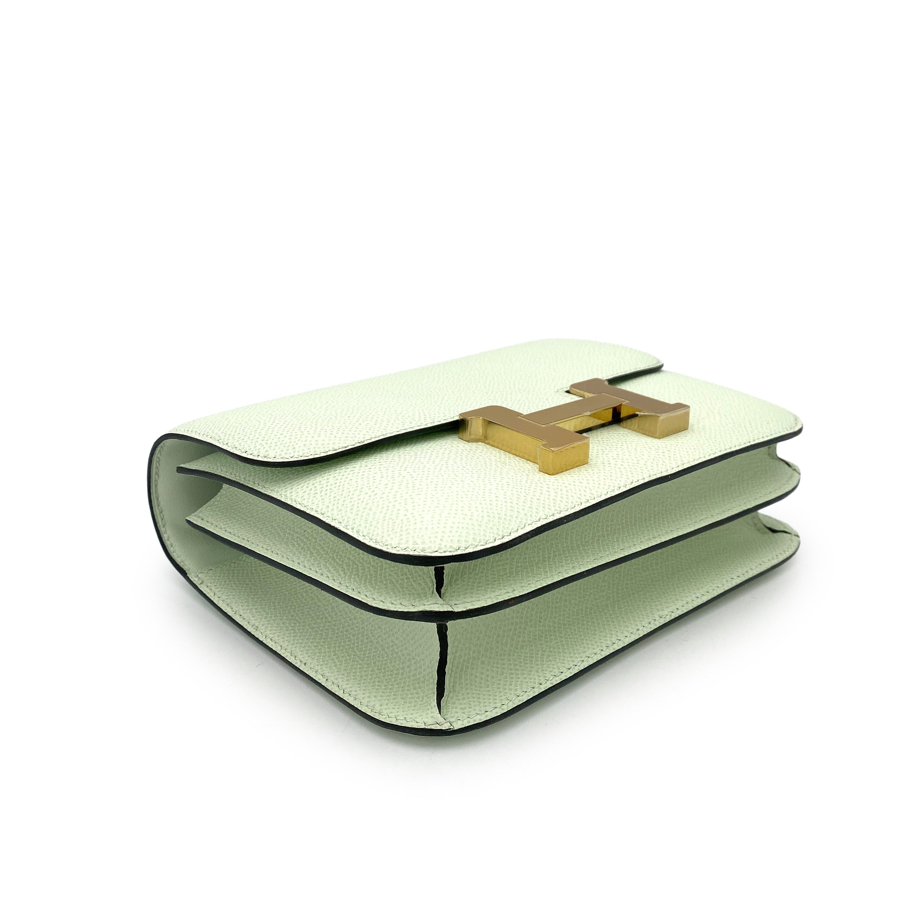 HERMES MINI CONSTANCE 18 VERT FIZZ EPSOM SHOULDER BAG B 90249018
