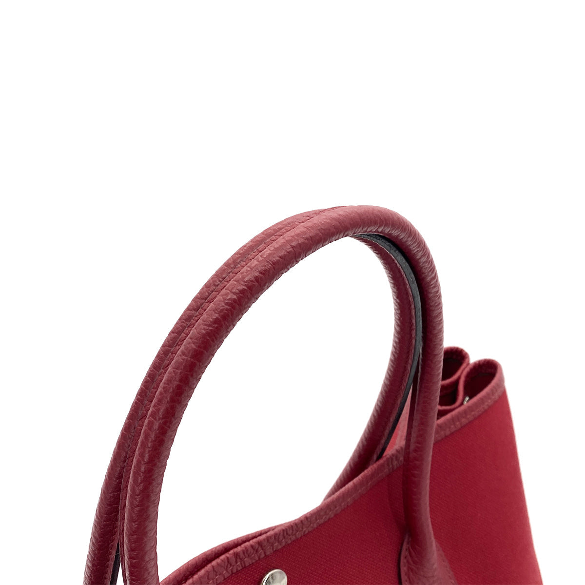 HERMES GARDEN PARTY PM ROUGE GRENAT TOILE H LEATHER TOTE BAG X 90249027