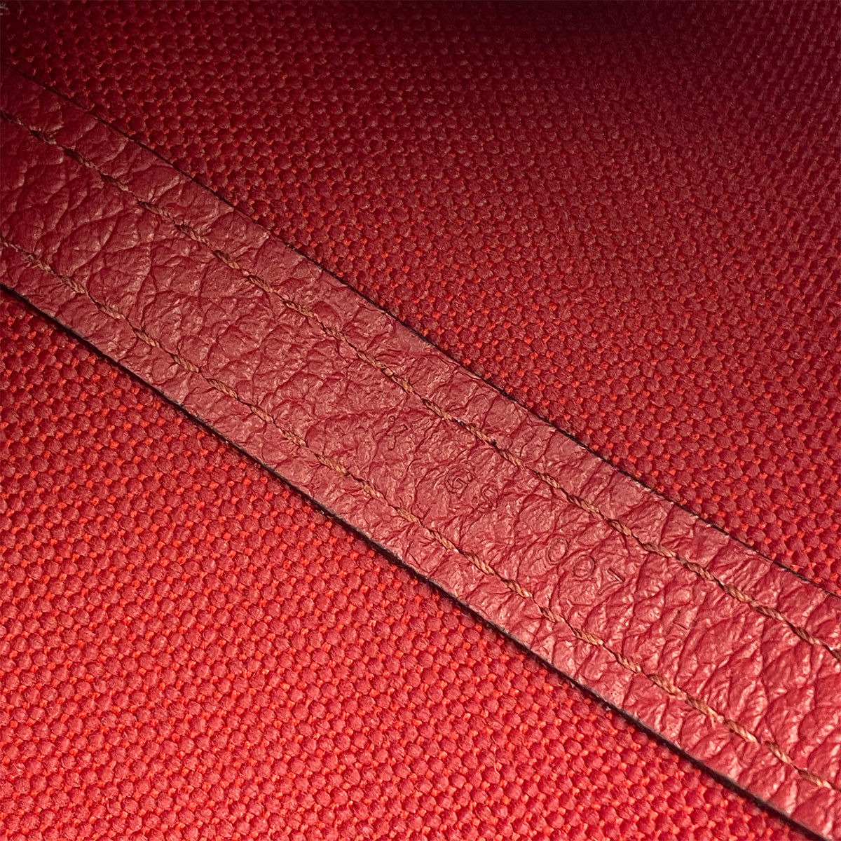 HERMES GARDEN PARTY PM ROUGE GRENAT TOILE H LEATHER TOTE BAG X 90249027