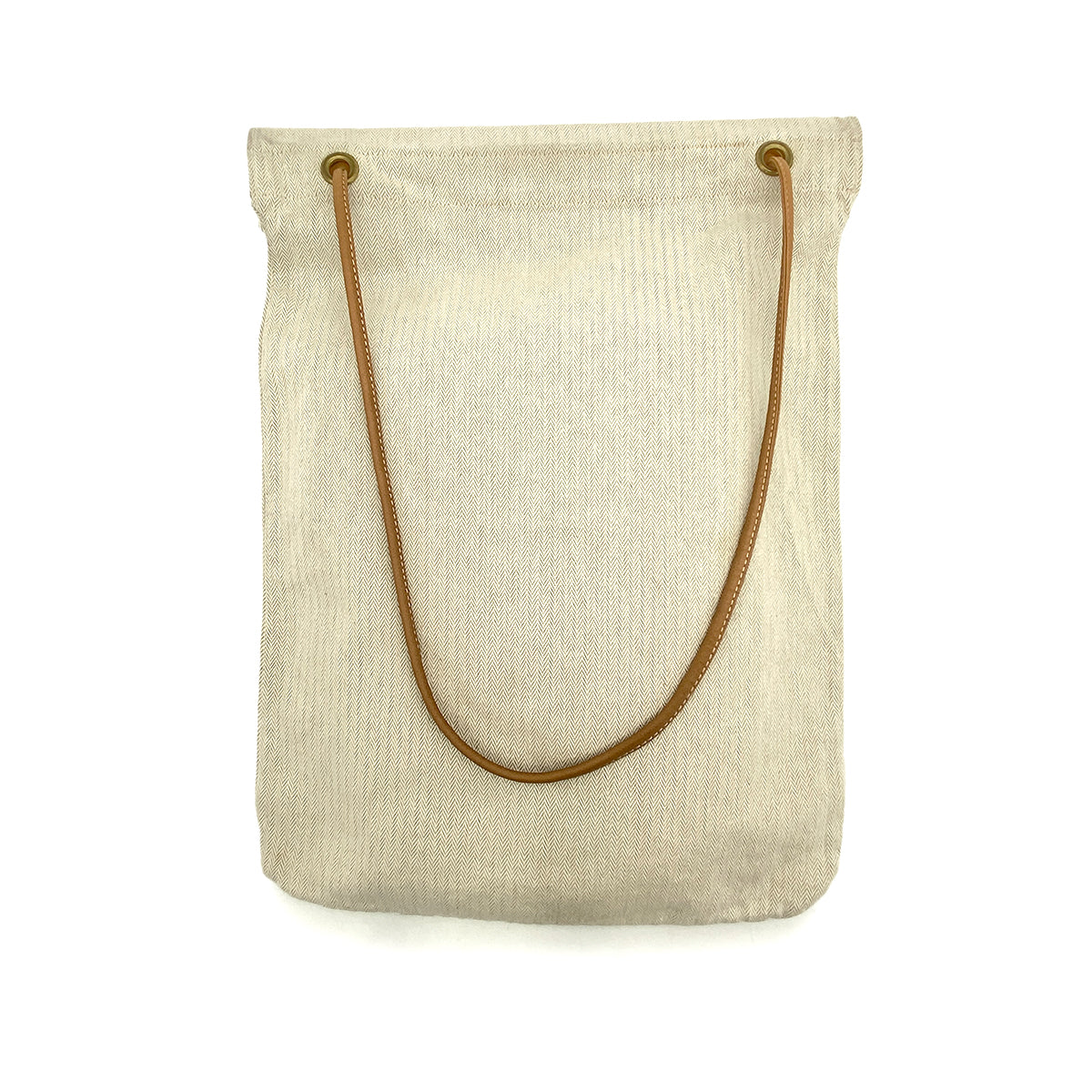 HERMES SAC ALINE GM NATUREL TOILE CHEVRON LEATHER SHOULDER BAG 90251099