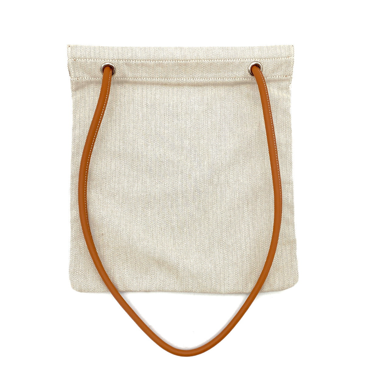 HERMES SAC ALINE MM NATUREL TOILE CHEVRON LEATHER SHOULDER BAG A 90251114