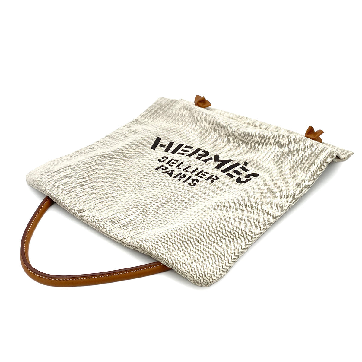 HERMES SAC ALINE MM NATUREL TOILE CHEVRON LEATHER SHOULDER BAG A 90251114