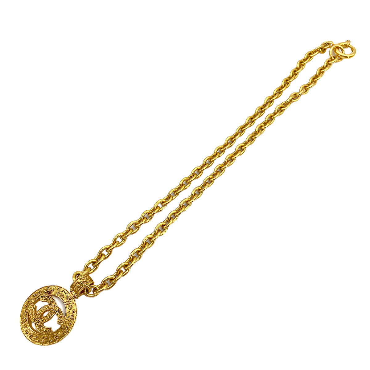CHANEL VINTAGE NECKLACE COCOMARK ROUND ACCESSORY 94A 90251827