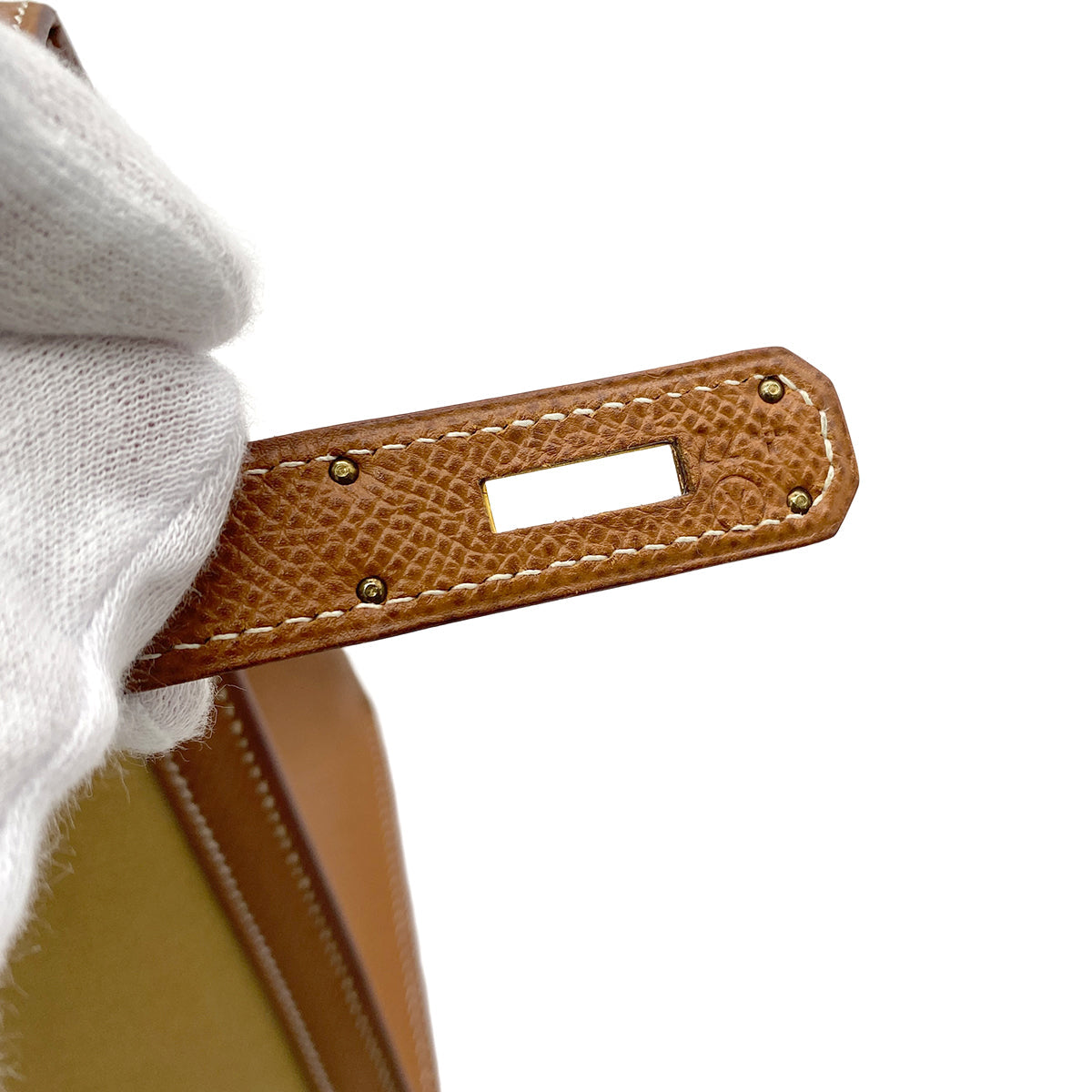 HERMES KELLY 28 GOLD COUCHVEL TOILE HAND SHOULDER BAG 〇Y GHW 90252001