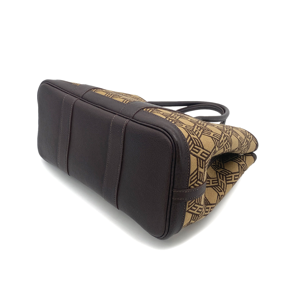 HERMES GARDEN PARTY TPM BROWN TOILE SO H TOTE BAG □K 90252964