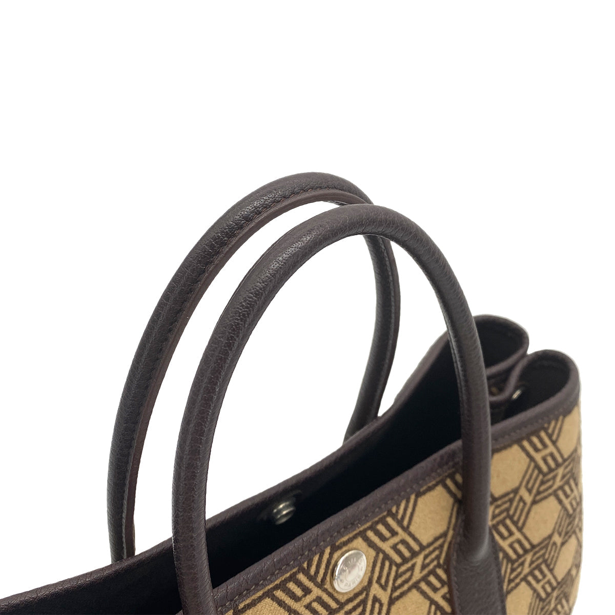 HERMES GARDEN PARTY TPM BROWN TOILE SO H TOTE BAG □K 90252964