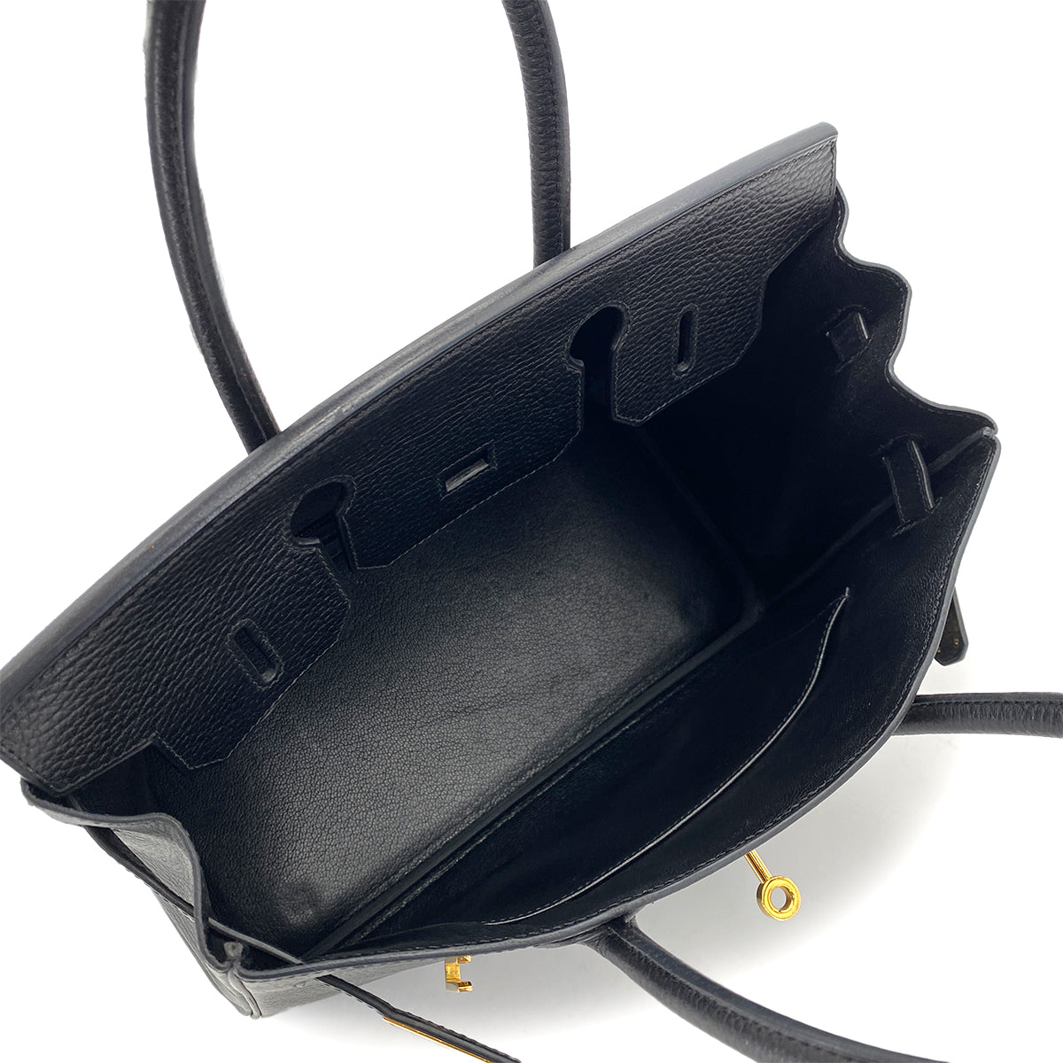 HERMES BIRKIN 30 BLACK ARDENNES HAND BAG □E GHW 90255782