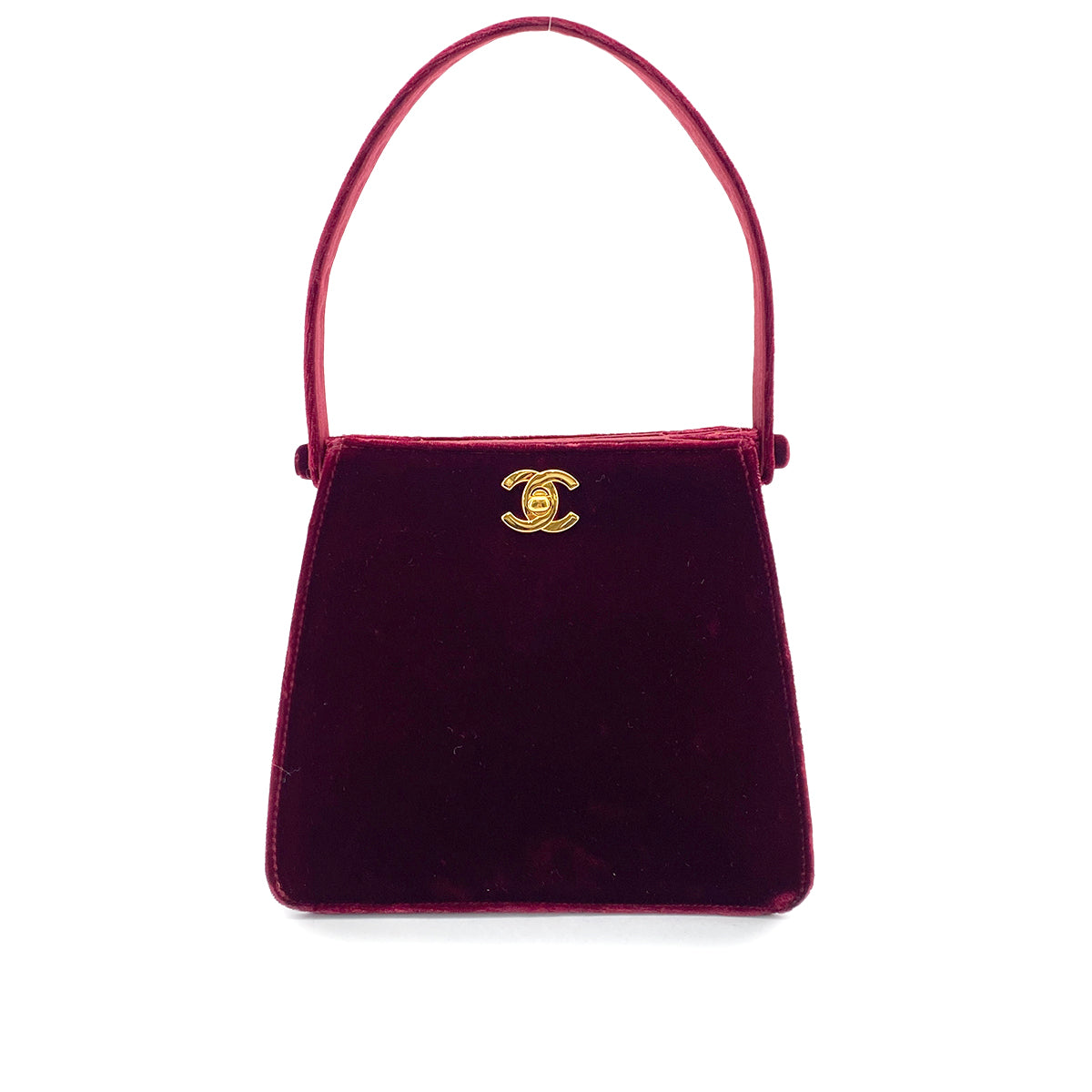 CHANEL VINTAGE HAND BAG BORDEAUX VELOR 90256927