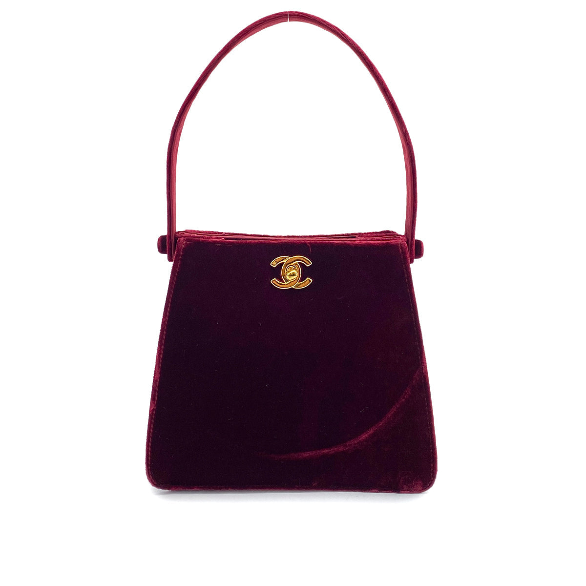 CHANEL VINTAGE HAND BAG BORDEAUX VELOR 90256927