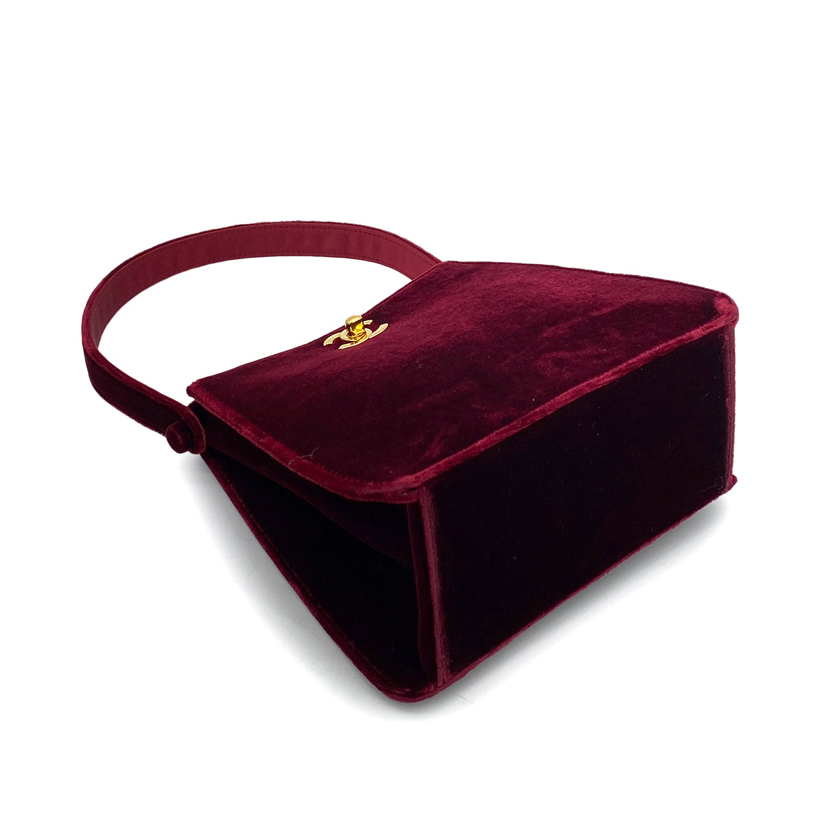 CHANEL VINTAGE HAND BAG BORDEAUX VELOR 90256927