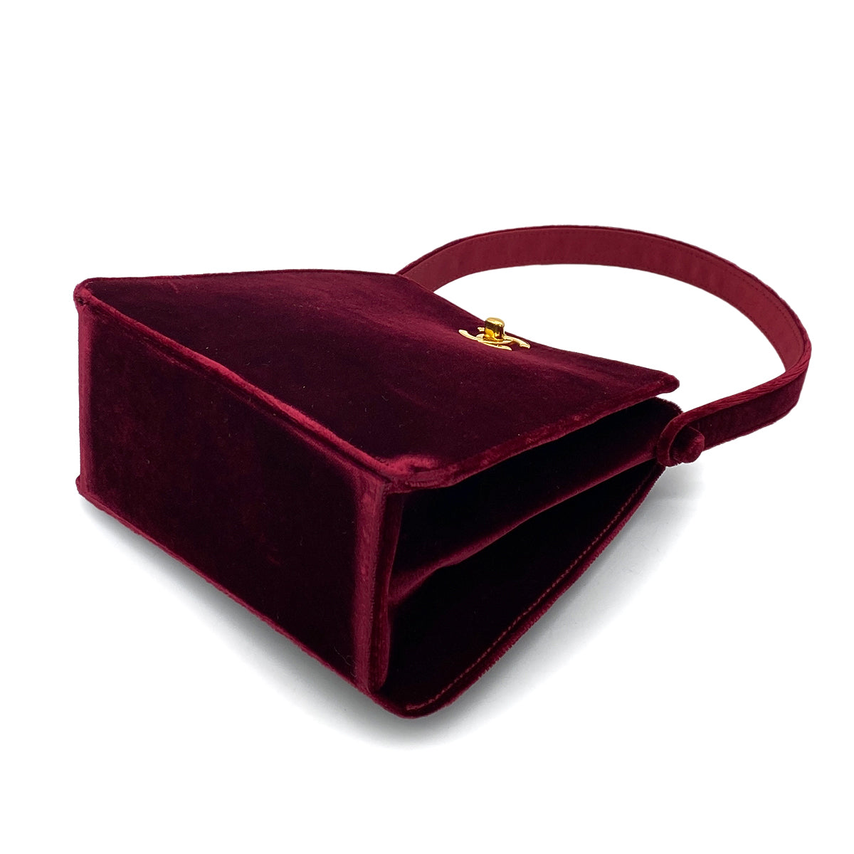 CHANEL VINTAGE HAND BAG BORDEAUX VELOR 90256927