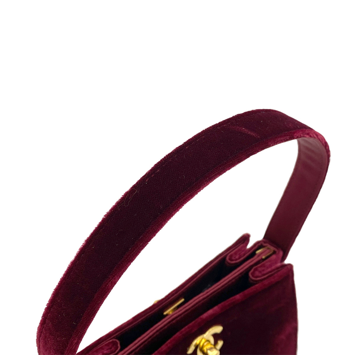 CHANEL VINTAGE HAND BAG BORDEAUX VELOR 90256927
