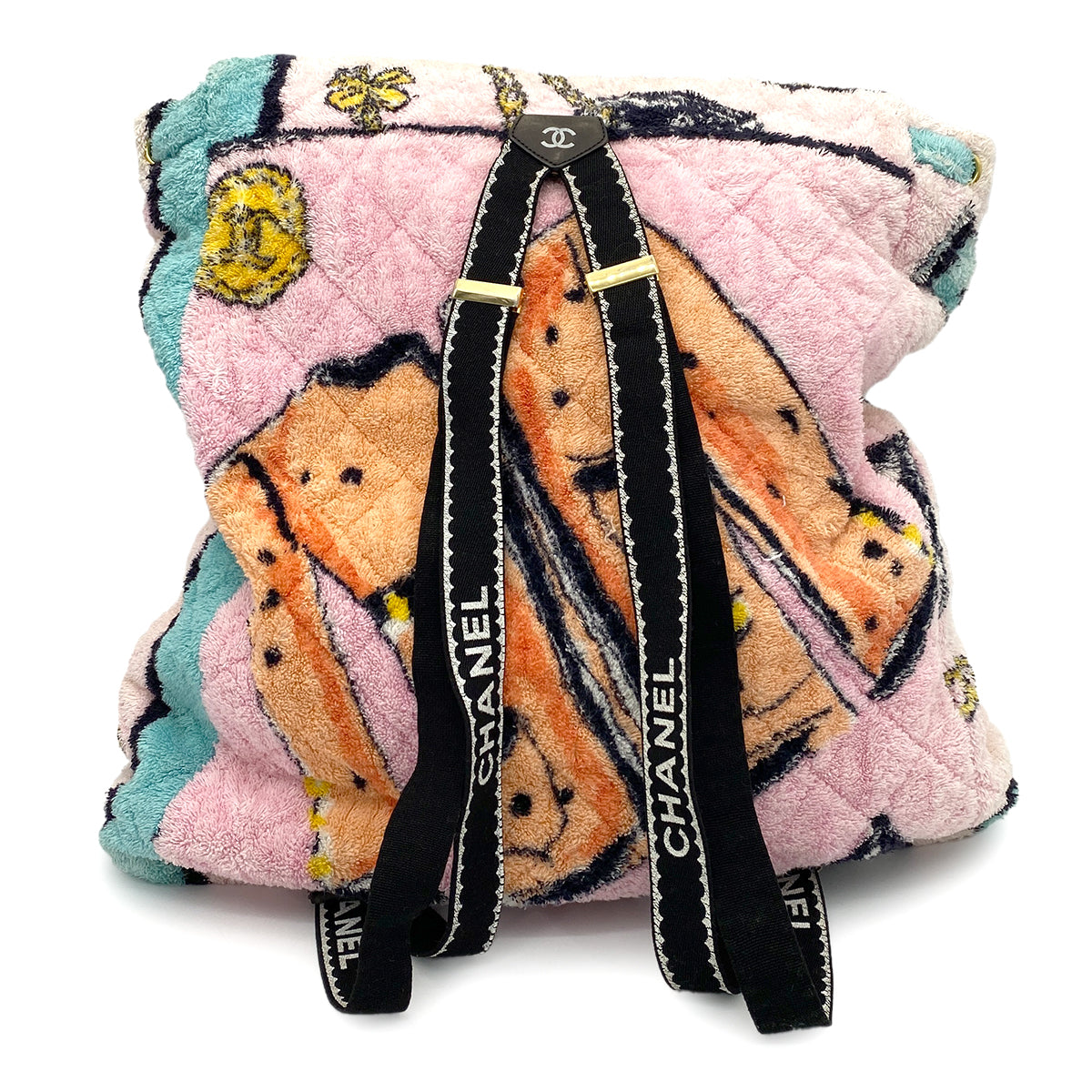 CHANEL VINTAGE BACK PACK PILE FABRIC MULTICOLOR 90258067