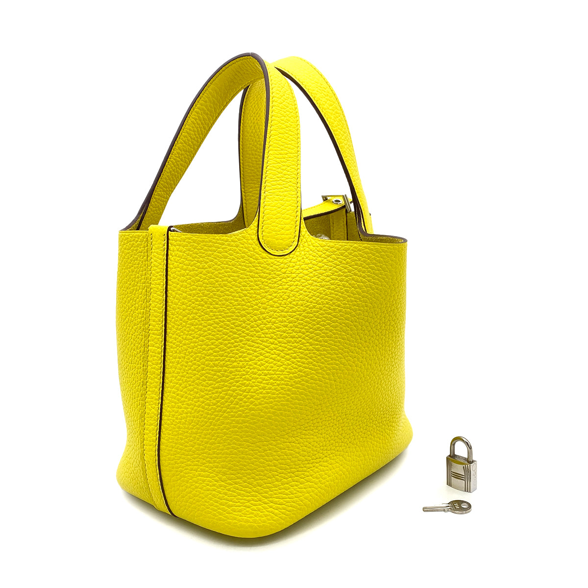 HERMES PICOTIN LOCK PM LIME TAURILLON CLEMENCE HAND BAG B 90259706