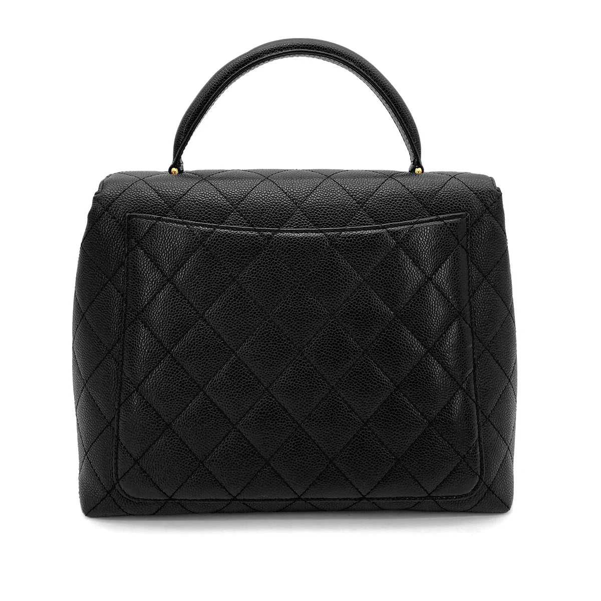 CHANEL VINTAGE MATELASSE HAND BAG BLACK CAVIAR SKIN 90259718