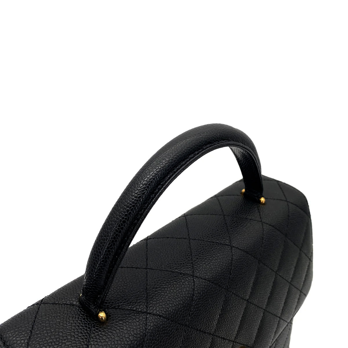 CHANEL VINTAGE MATELASSE HAND BAG BLACK CAVIAR SKIN 90259718