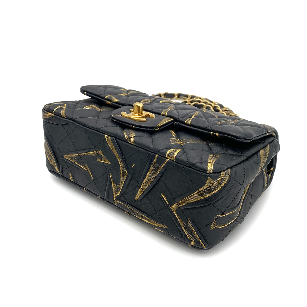 CHANEL MINI MATELASSE 20 CHAIN SHOULDER BAG BLACK LEATHER 90259887