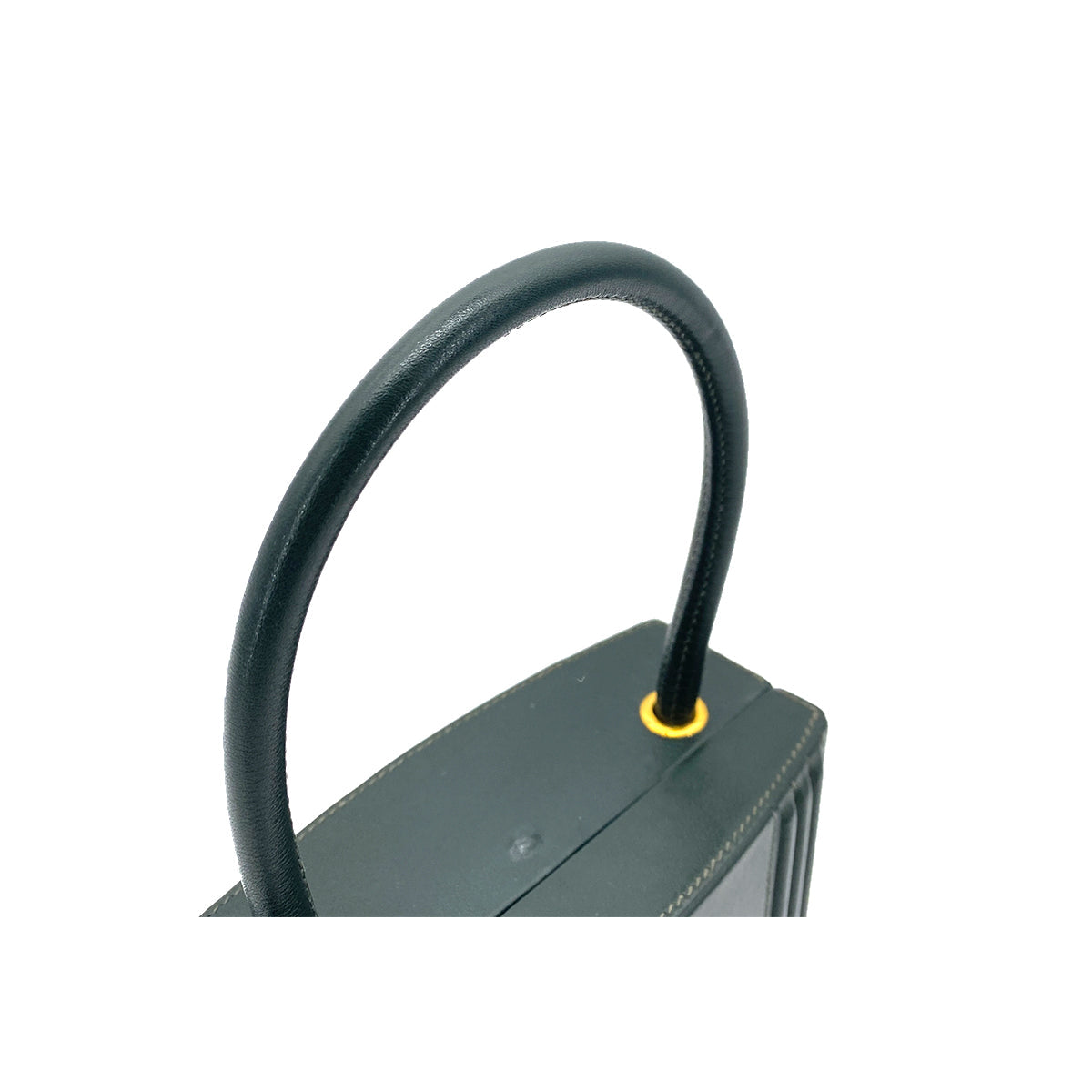 HERMES CADENA KELLY HAND BAG BOX CARF GREEN 〇Y 90261304