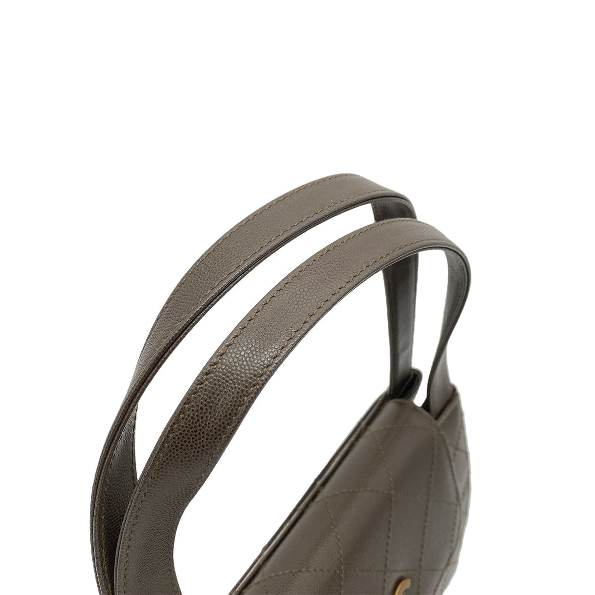 CHANEL VINTAGE HAND BAG KAHKI CAVIAR SKIN 90261829