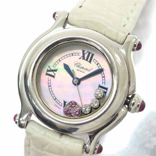 Chopard Happy Sports 27 8245 42 Diamond Heart White Shell Quartz Watch (90261957)