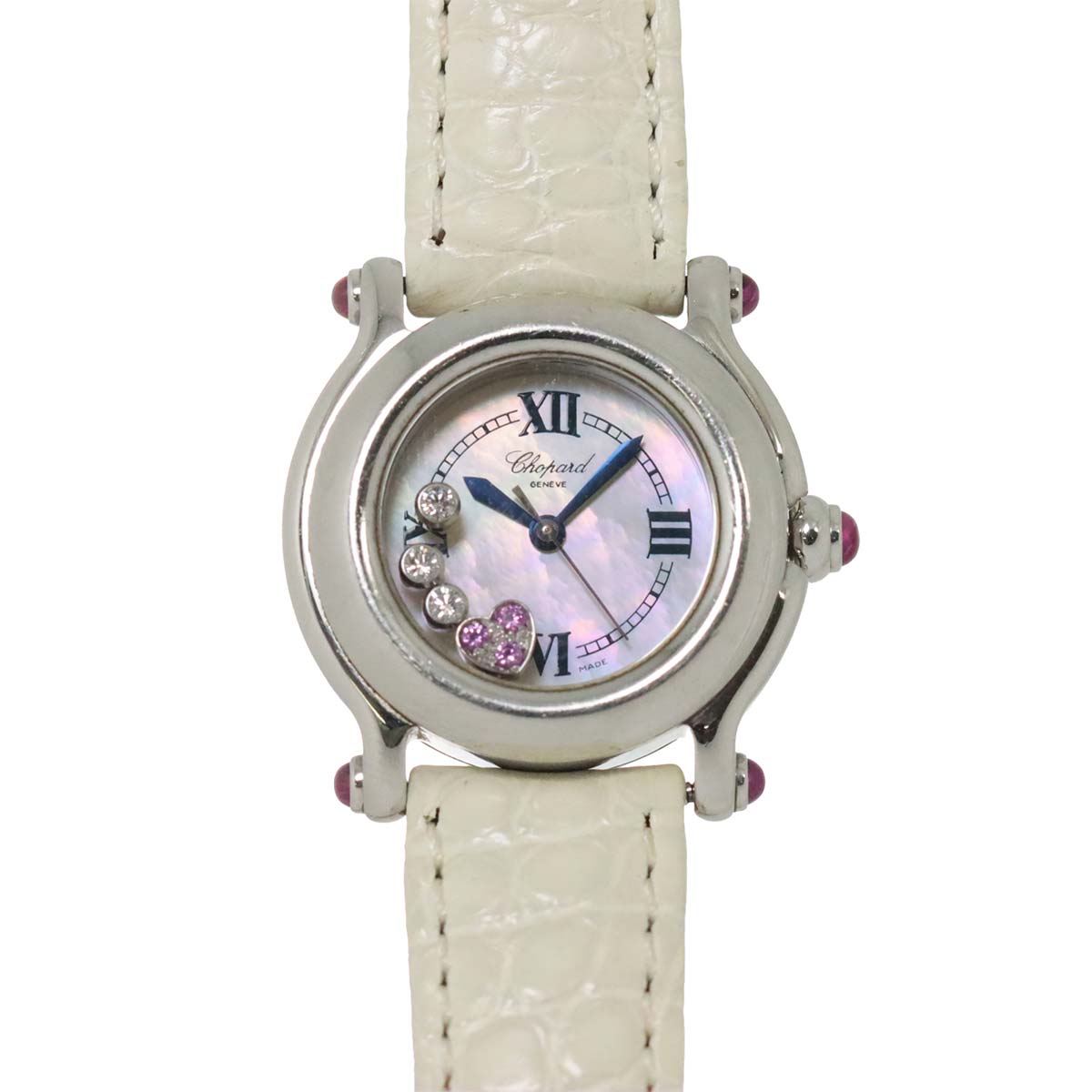 Chopard Happy Sports 27 8245 42 Diamond Heart White Shell Quartz Watch (90261957)