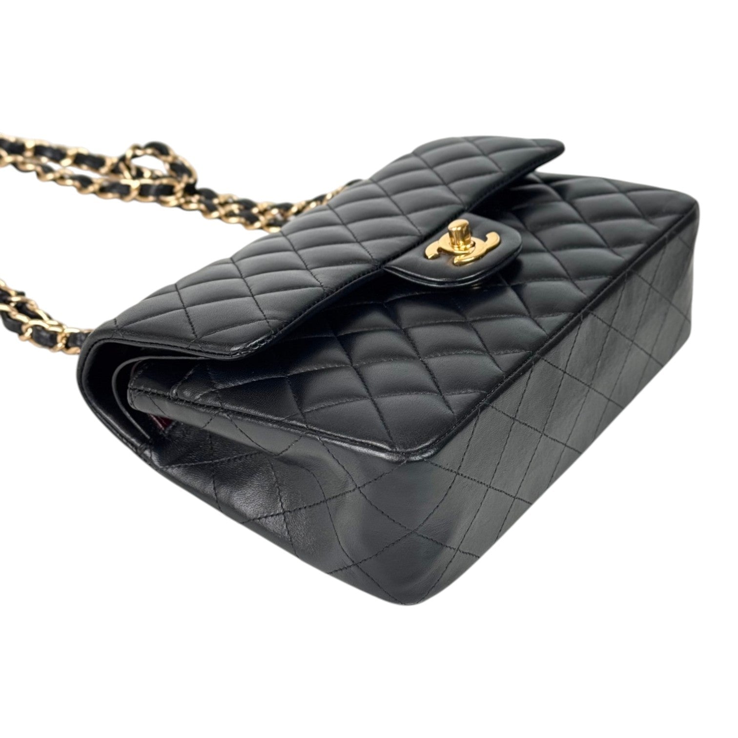 Chanel Classic Flap Small Black Gold Lambskin - Full Set